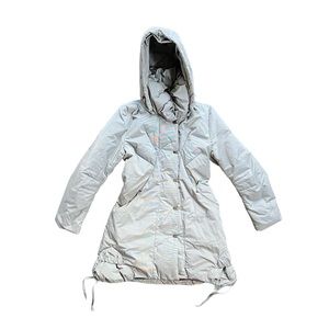 Cinque Insulated Coat Heavy Winter Puffy Hooded Full Zip Jacket Gray Outdoors 36